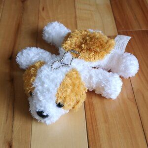 VINTAGE Dog Plushie Brown & White Plush Stuffed Animal
